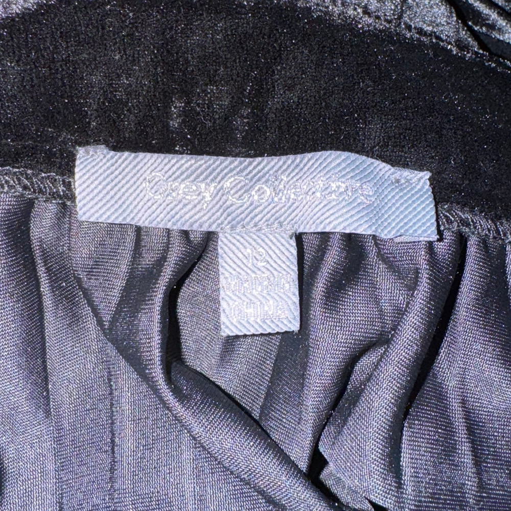 GREY COLLECTIVE NWT *BLACK* Velvet Pleated Midi Skirt Zippered Size 6 - Picture 5 of 7
